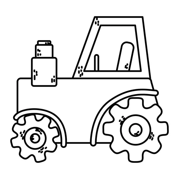 Linie Landwirtschaftliche Zugmaschine Landwirtschaftliche Geräte Industrie Vektor Illustration — Stockvektor