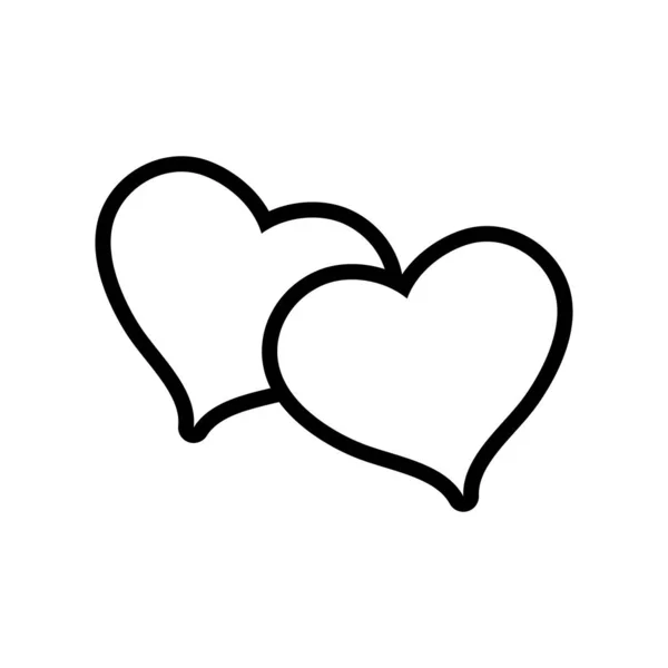 Čára Srdce Společně Láskou Romantický Symbol Vektorové Ilustrace — Stockový vektor