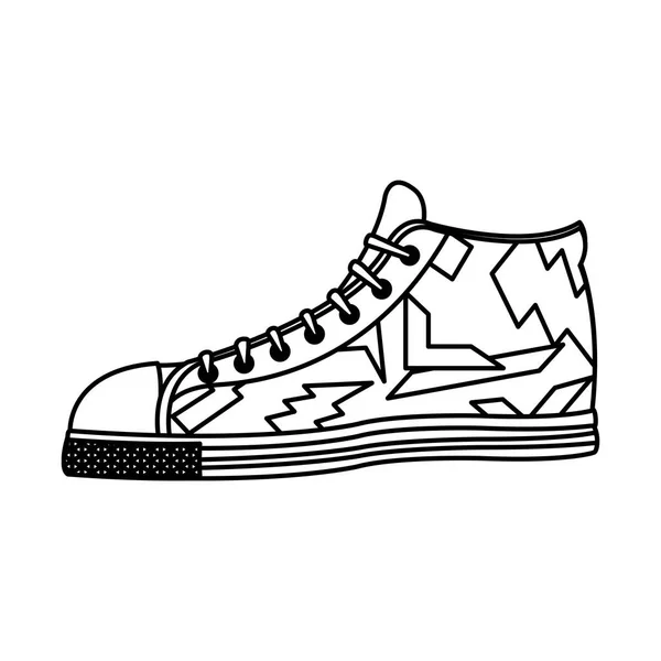 Line Mode Sneaker Bekväma Skor Stil Vektorillustration — Stock vektor