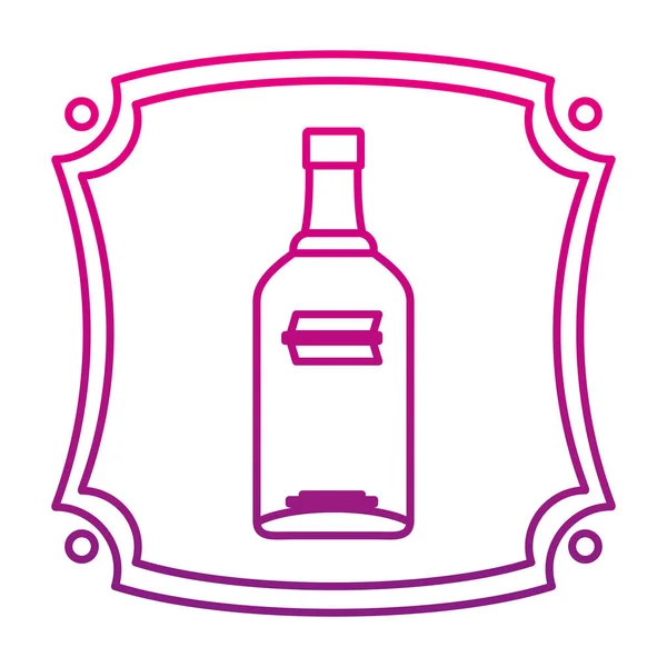 Degradacji Linii Godło Wódki Alkohol Butelka Napoju Vector Illustration — Wektor stockowy