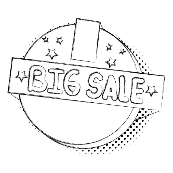 Grunge Big Sale Special Label Promo Vector Illustration — Stockvektor