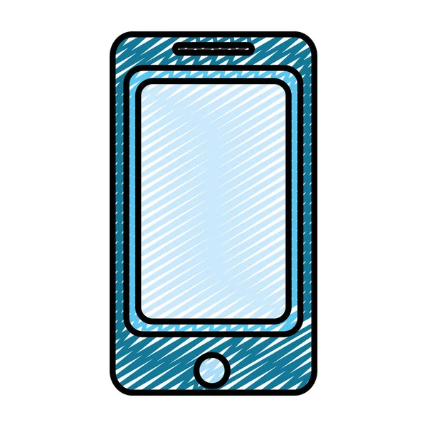 Doodle Elektronische Smartphone Technologie Objekt Design Vektor Illustration — Stockvektor