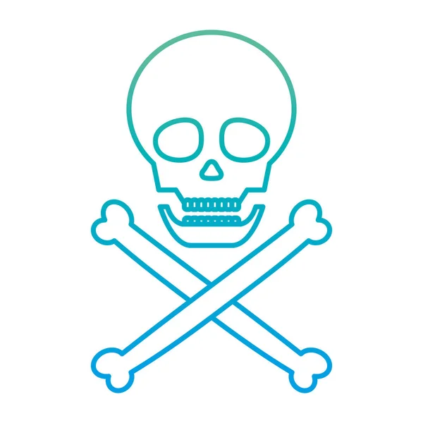 Degraded Line Danger Skull Warning Death Symbol Vector Illustration — Stock Vector