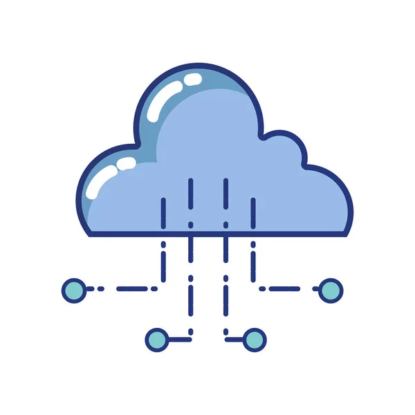 Lijn Natuurlijke Wolk Hemel Regenen Weer Vectorillustratie — Stockvector