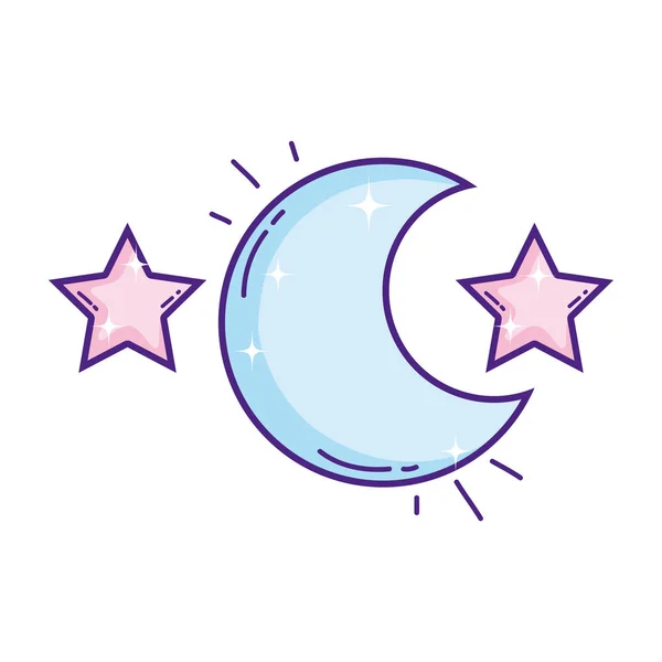 Céu Lunar Com Estrelas Astronomia Espaço Vetor Ilustração —  Vetores de Stock