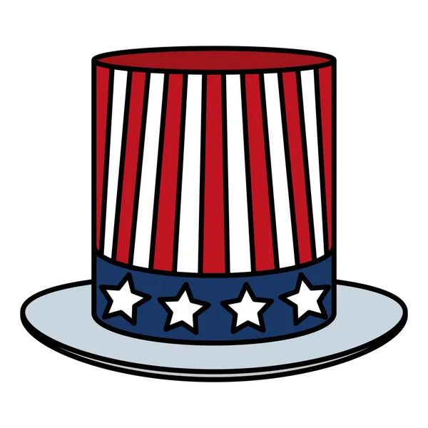 Färg Hatt Usa Nation Symbol Patriotiska Vektorillustration — Stock vektor