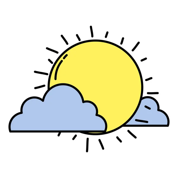 Kolor Połysk Promień Słońca Chmury Ilustracja Wektorowa Pogoda — Wektor stockowy