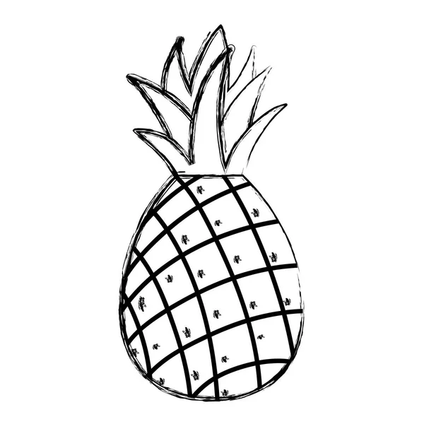 Grunge Délicieux Ananas Fruits Frais Nutrition Vecteur Illustration — Image vectorielle