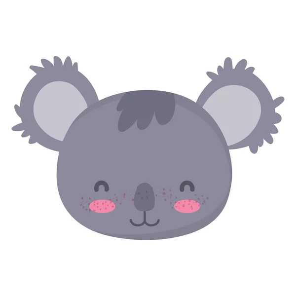 Lindo Koala Cabeza Animal Salvaje Vector Ilustración — Vector de stock