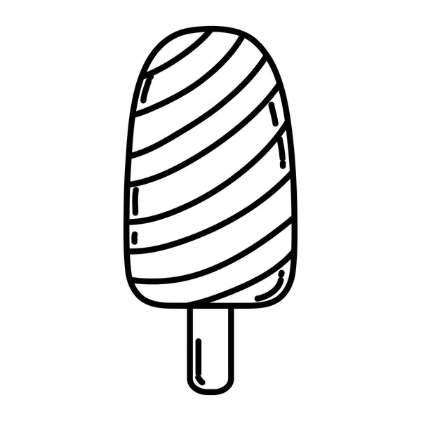 Ligne Glace Douce Lolly Savoureux Dessert Vecteur Illustration — Image vectorielle