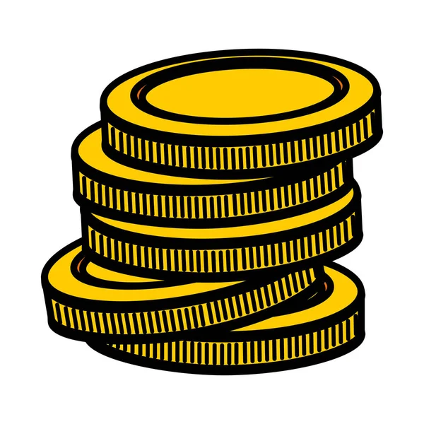 Monedas Metal Color Economía Dinero Moneda Vector Ilustración — Vector de stock