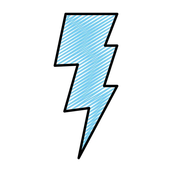 Doodle Elektrische Thunder Ray Weer Stijl Vectorillustratie — Stockvector