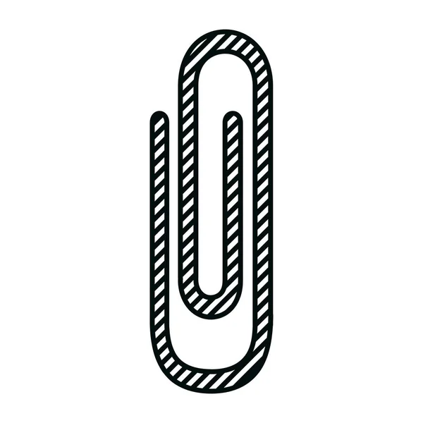 Linie Metall Büroklammer Symbol Objekt Dokumentieren Vektor Illustration — Stockvektor