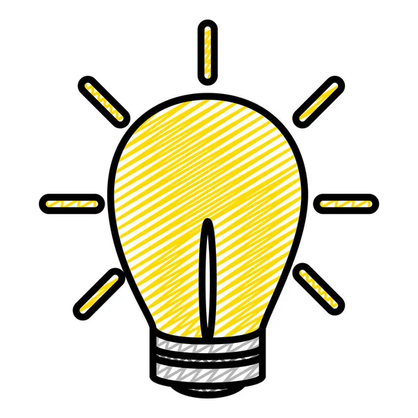 電球独創的なアイデア スタイル ベクトル図を落書き — ストックベクタ