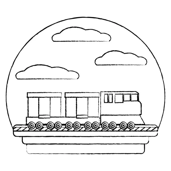 Grunge Side Train Transport Wagon Way Wagwaggon Vektor Illustration — Stockvektor