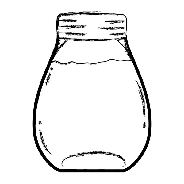クリスタル瓶のベクトル図にグランジ健康栄養ジュース — ストックベクタ