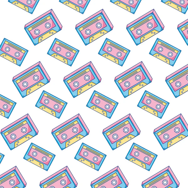 Rétro Cassette Vieux Fond Bande Vecteur Illustration — Image vectorielle