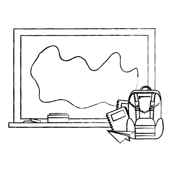 Grunge Μαυροπίνακα Σακίδιο Και Σημειωματάρια Εικονογράφηση Διάνυσμα Χαρτί — Διανυσματικό Αρχείο
