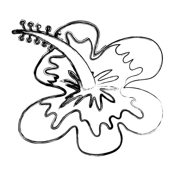 Tropická Květina Styl Grunge Exotickými Květy Vektorové Ilustrace — Stockový vektor