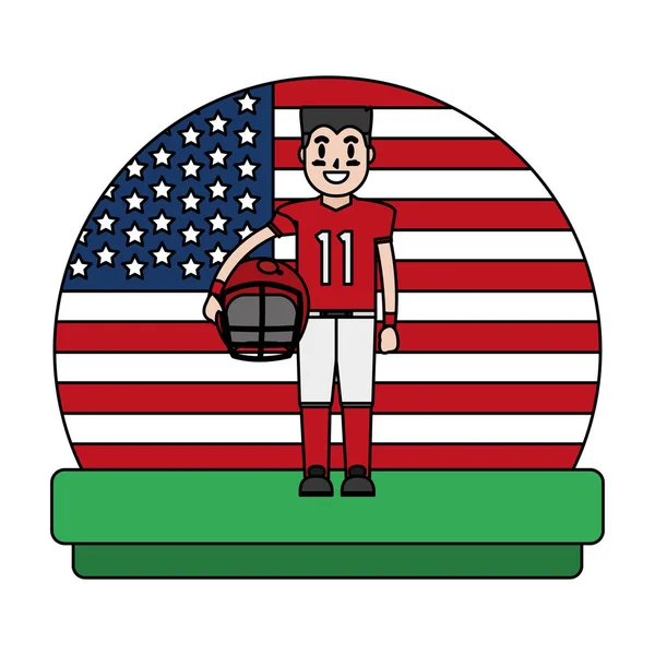 Jogador Futebol Cor Com Uniforme Eua Bandeira Vetor Ilustração —  Vetores de Stock