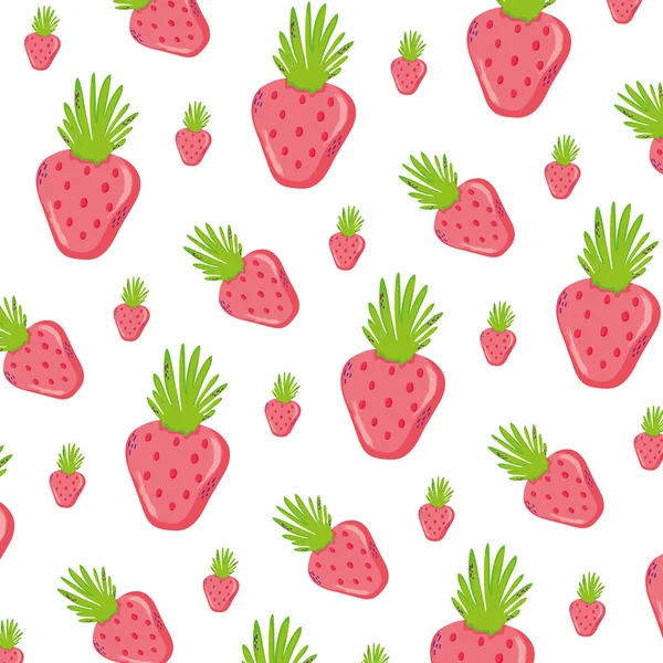异国情调的草莓热带水果背景向量例证 — 图库矢量图片