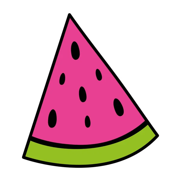 Color Deliciosa Rebanada Sandía Fruta Vitamina Vector Ilustración — Archivo Imágenes Vectoriales