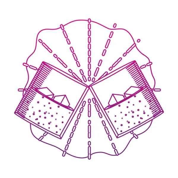 Aangetaste Lijn Liquor Glas Met Ijs Kubussen Dranken Vectorillustratie — Stockvector