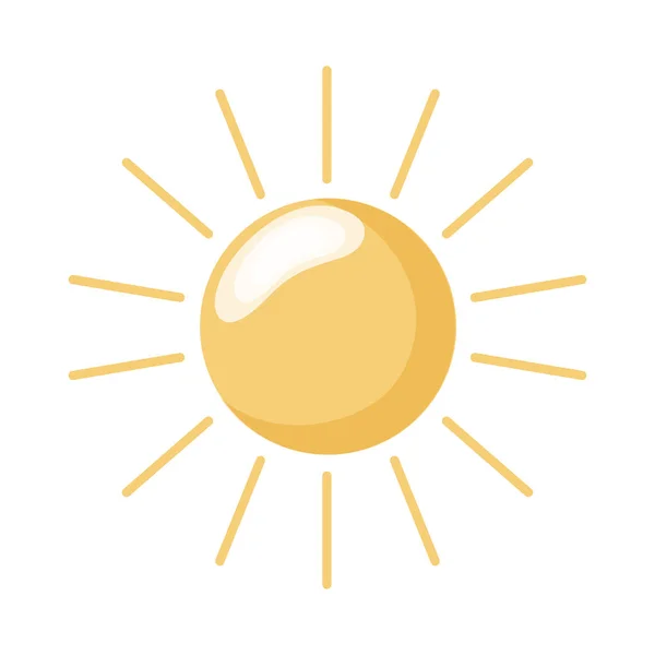 輝く太陽光線天気アイコン ベクトル図 — ストックベクタ