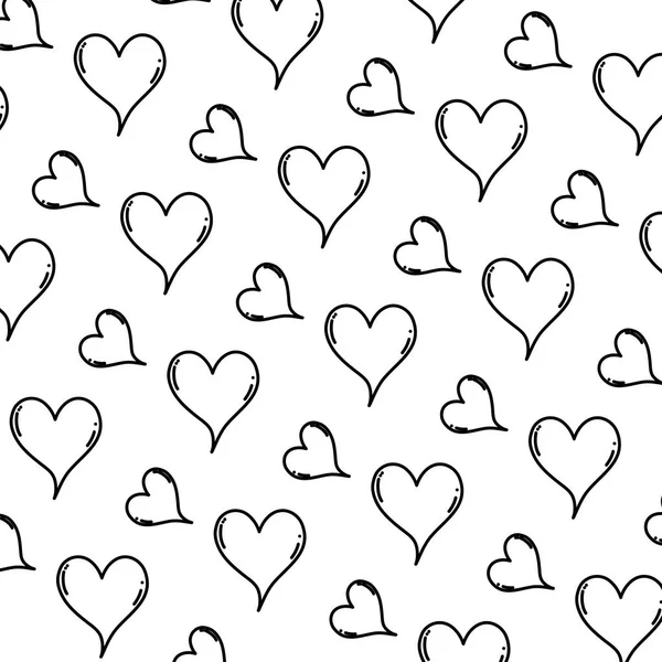 Linie Roztomilý Srdce Love Symbol Pozadí Vektorové Ilustrace — Stockový vektor