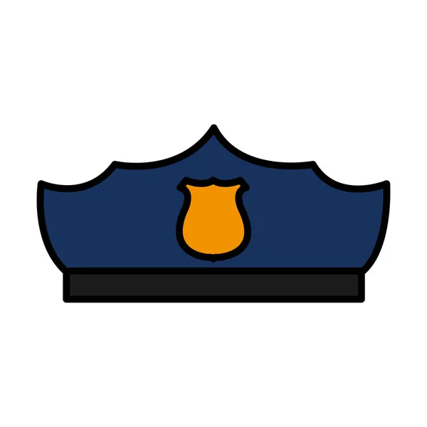 Αστυνομία Χρώμα Καπέλο Στυλ Αξιωματικός Εικονογράφηση Φορέα Έμβλημα — Διανυσματικό Αρχείο