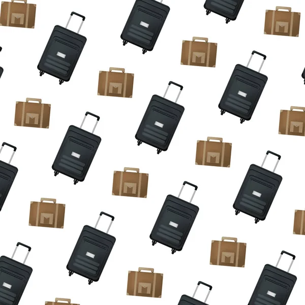 Reisekoffer Und Aktentasche Ausrüstung Hintergrund Vektor Illustration — Stockvektor