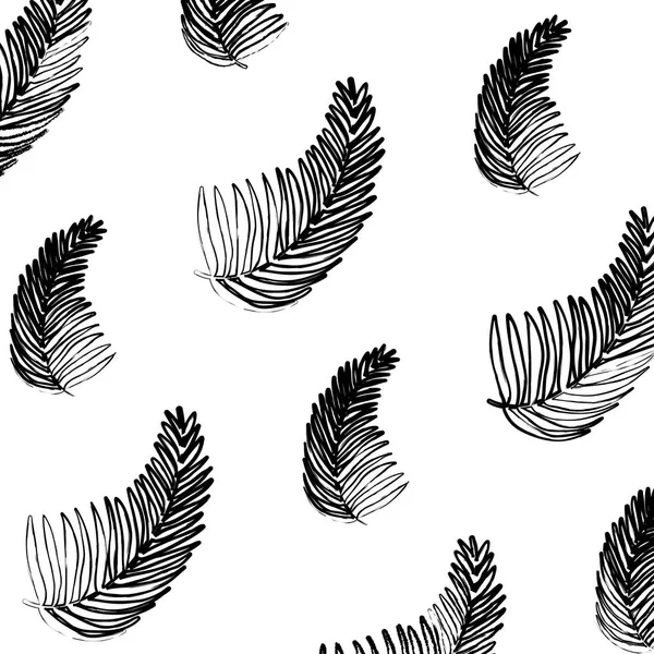 Grunge Tropical Plam Branch Leaves Background Vector Illustration — Stock Vector