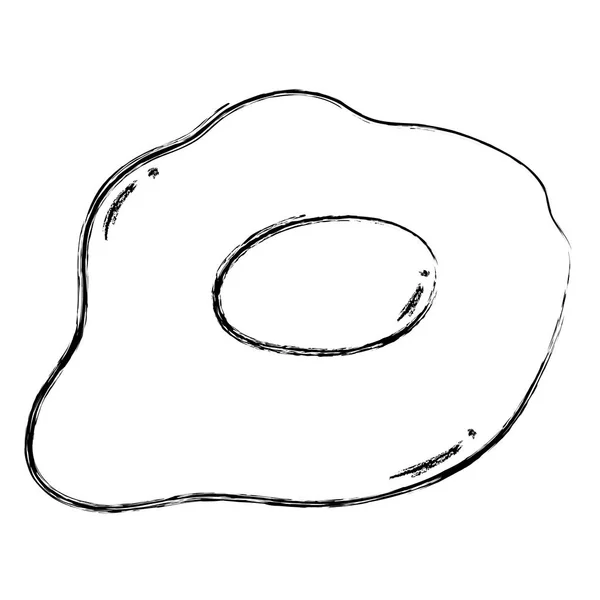 Grunge Fritti Uovo Colazione Proteine Nutrizione Vettore Illustrazione — Vettoriale Stock