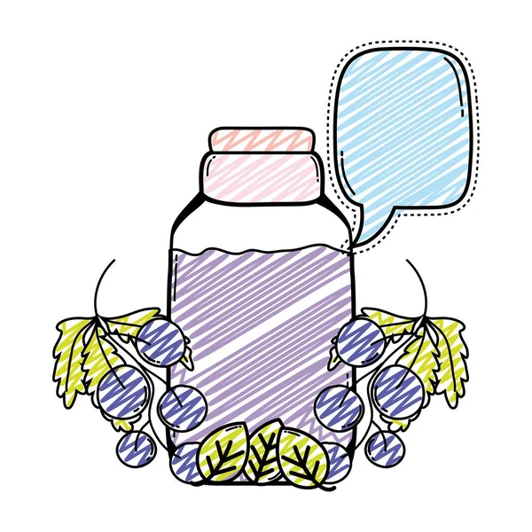 Suco Uva Doodle Frasco Bate Papo Ilustração Vetor Bolha —  Vetores de Stock