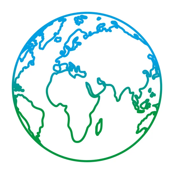 劣化線サークル地球地図アジアとヨーロッパ地理のベクトル図 — ストックベクタ