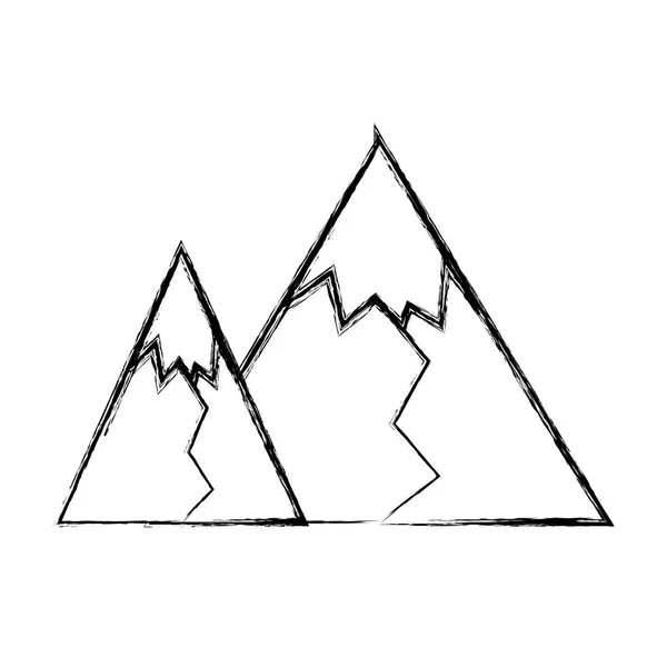 Grunge Fin Mountain Grafisk Struktur Design Vektorillustration — Stock vektor