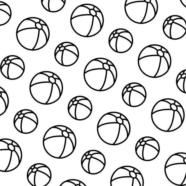 Ligne Plage Ballon Gonflable Jouet Fond Vectoriel Illustration — Image vectorielle