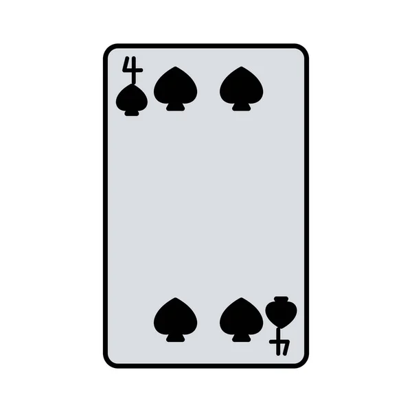 Barva Čtyři Pikes Kasino Karty Hry Vektorové Ilustrace — Stockový vektor