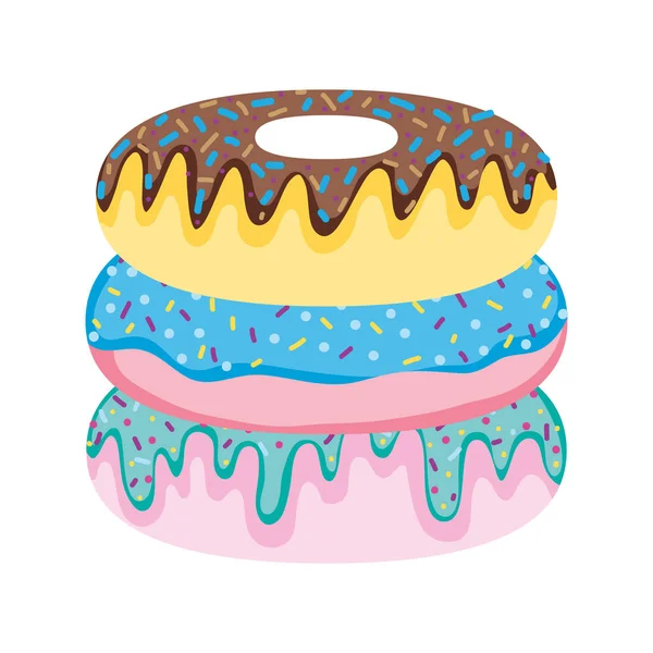 Köstliche Donut Süße Bäckerei Lebensmittel Vektor Illustration — Stockvektor