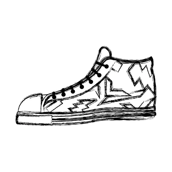 Zapatilla Deporte Moda Grunge Zapatos Cómodos Estilo Vector Ilustración — Vector de stock