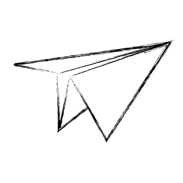 Grunge Paper Plane Origami Object Design Vector Illustration — Stock Vector