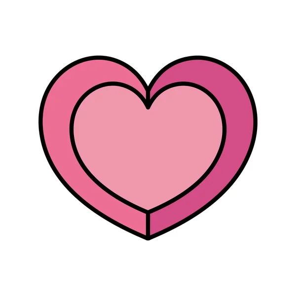Color Lindo Corazón Pasión Símbolo Estilo Vector Ilustración — Vector de stock