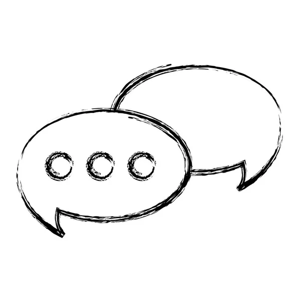 Grunge Chat Burbujas Tect Comunicación Mensaje Vector Ilustración — Vector de stock