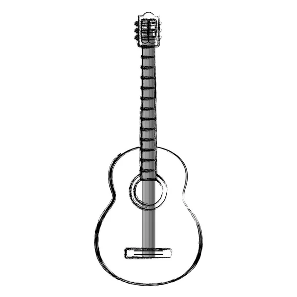 Grunge Guitar Instrument Music Art Style Vector Illustration — Stock Vector