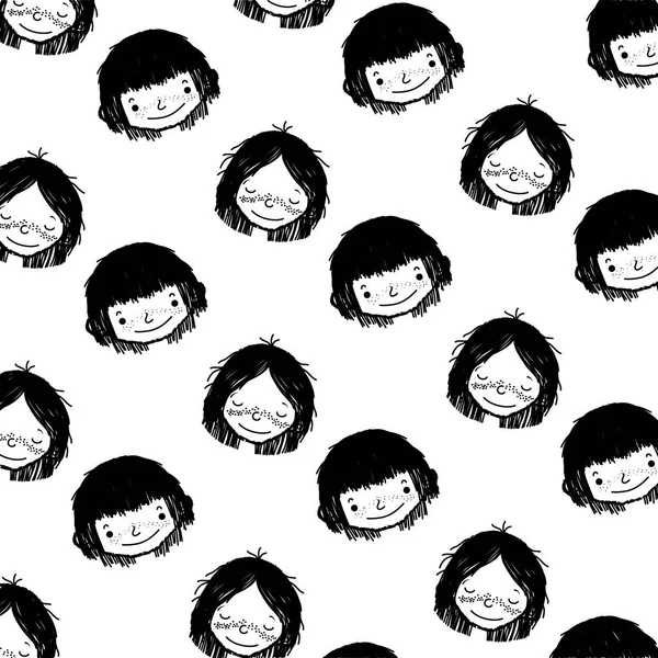 Grunge Boy Girl Head Hairstyle Background Vector Illustration — Stock Vector
