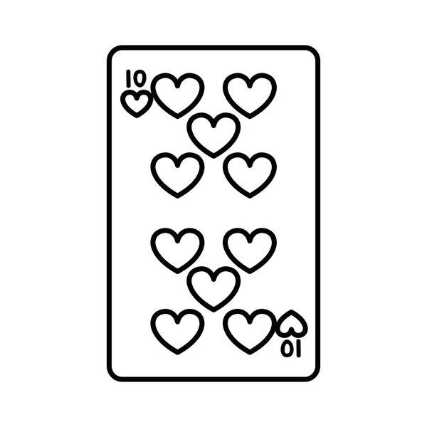 Satır Kalpler Casino Kart Oyun Vektör Çizim — Stok Vektör