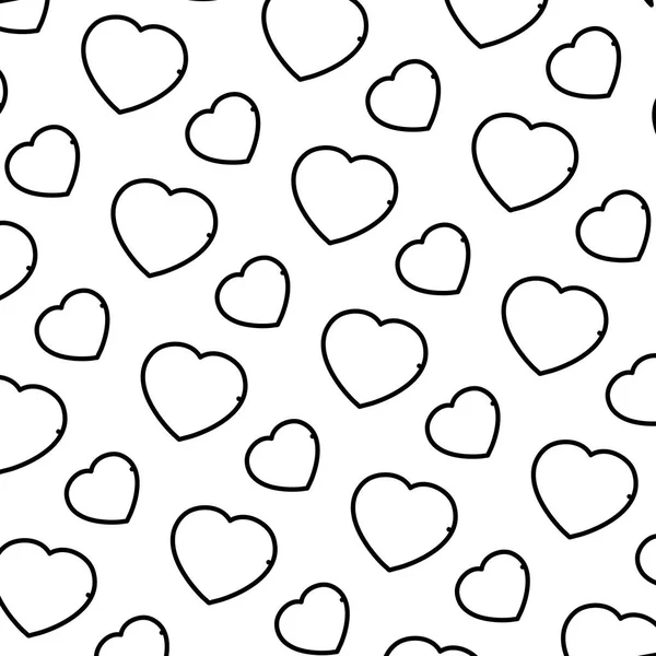 Linie Niedlich Herz Liebe Symbol Hintergrund Vektor Illustration — Stockvektor