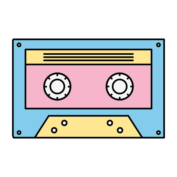 Kleur Retro Cassette Tape Audio Oude Vectorillustratie — Stockvector