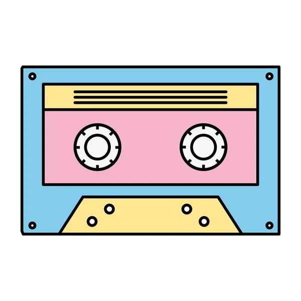 Színes Retro Kazetta Kazetta Audio Régi Vektoros Illusztráció — Stock Vector