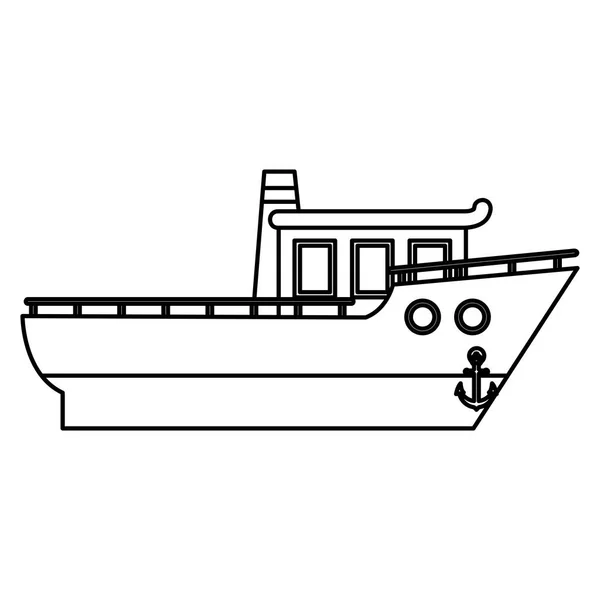 Line Luxury Nautical Ship Transport Sea Vector Illustration — Stock Vector
